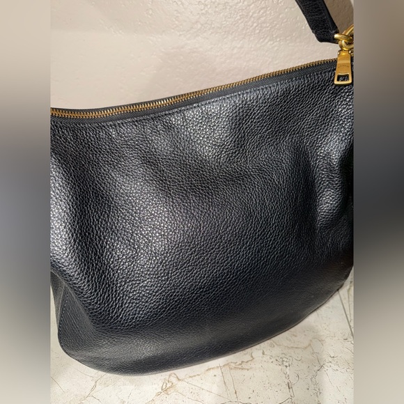 Coach Black Leather Shoulder Bag with Gold Hardware - Picture 13 of 15